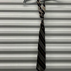 Bachrach Men's Brown and Tan Striped Tie (Pre-Owned)